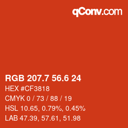 カラーコード: RGB 207.7 56.6 24 | qconv.com