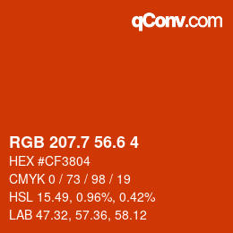カラーコード: RGB 207.7 56.6 4 | qconv.com