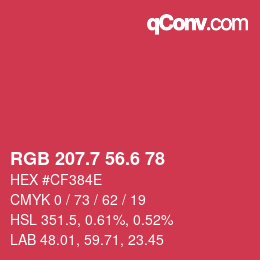 カラーコード: RGB 207.7 56.6 78 | qconv.com