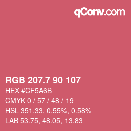 カラーコード: RGB 207.7 90 107 | qconv.com