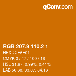 カラーコード: RGB 207.9 110.2 1 | qconv.com