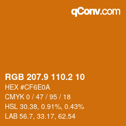 Color code: RGB 207.9 110.2 10 | qconv.com