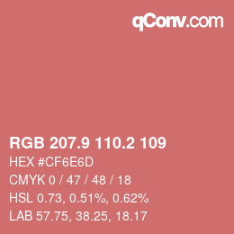 Color code: RGB 207.9 110.2 109 | qconv.com