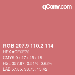 Color code: RGB 207.9 110.2 114 | qconv.com