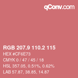 Color code: RGB 207.9 110.2 115 | qconv.com
