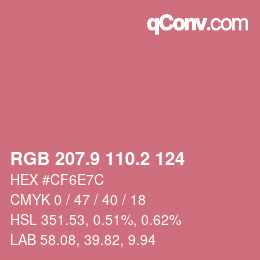 Color code: RGB 207.9 110.2 124 | qconv.com