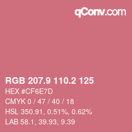 Color code: RGB 207.9 110.2 125 | qconv.com