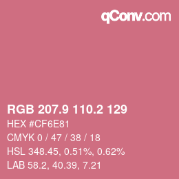 Color code: RGB 207.9 110.2 129 | qconv.com