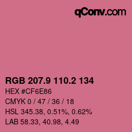 Color code: RGB 207.9 110.2 134 | qconv.com