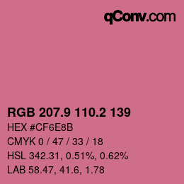 Color code: RGB 207.9 110.2 139 | qconv.com