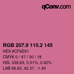カラーコード: RGB 207.9 110.2 145 | qconv.com