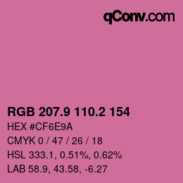 カラーコード: RGB 207.9 110.2 154 | qconv.com