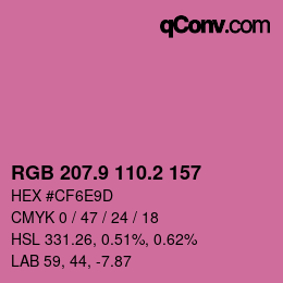 カラーコード: RGB 207.9 110.2 157 | qconv.com