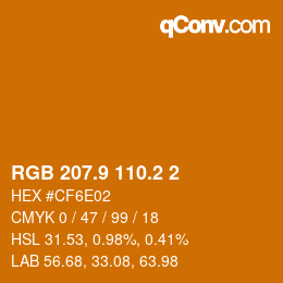 Color code: RGB 207.9 110.2 2 | qconv.com