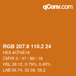 Color code: RGB 207.9 110.2 24 | qconv.com