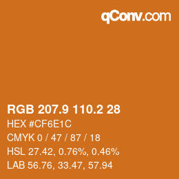 Color code: RGB 207.9 110.2 28 | qconv.com