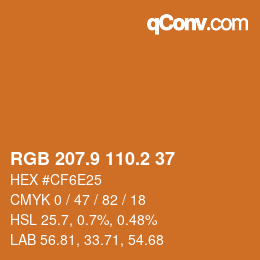 カラーコード: RGB 207.9 110.2 37 | qconv.com