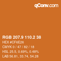 Color code: RGB 207.9 110.2 38 | qconv.com