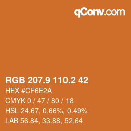 カラーコード: RGB 207.9 110.2 42 | qconv.com