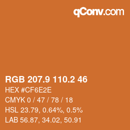 Color code: RGB 207.9 110.2 46 | qconv.com