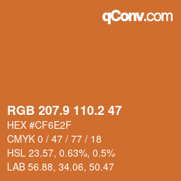 Color code: RGB 207.9 110.2 47 | qconv.com