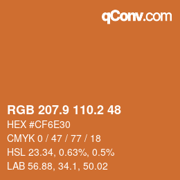 Color code: RGB 207.9 110.2 48 | qconv.com