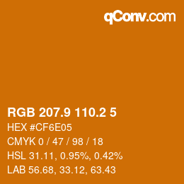 Color code: RGB 207.9 110.2 5 | qconv.com