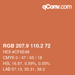 Color code: RGB 207.9 110.2 72 | qconv.com