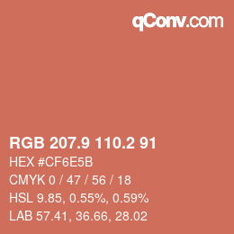 Color code: RGB 207.9 110.2 91 | qconv.com