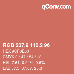 Color code: RGB 207.9 110.2 96 | qconv.com