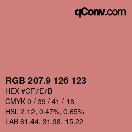 Color code: RGB 207.9 126 123 | qconv.com
