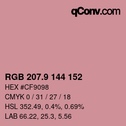 Color code: RGB 207.9 144 152 | qconv.com