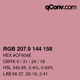 カラーコード: RGB 207.9 144 158 | qconv.com