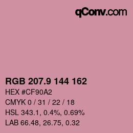カラーコード: RGB 207.9 144 162 | qconv.com