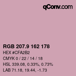 カラーコード: RGB 207.9 162 178 | qconv.com