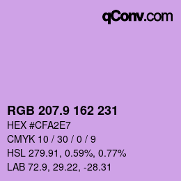 カラーコード: RGB 207.9 162 231 | qconv.com