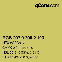 カラーコード: RGB 207.9 200.2 103 | qconv.com