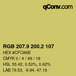 Color code: RGB 207.9 200.2 107 | qconv.com