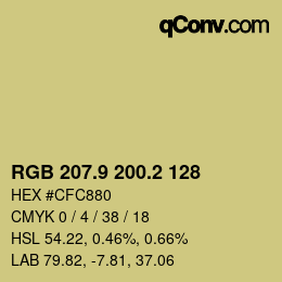 Color code: RGB 207.9 200.2 128 | qconv.com