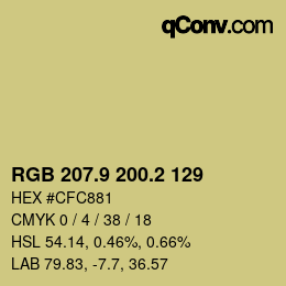 Color code: RGB 207.9 200.2 129 | qconv.com