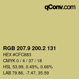 Farbcode: RGB 207.9 200.2 131 | qconv.com