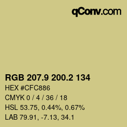 Color code: RGB 207.9 200.2 134 | qconv.com