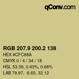 Color code: RGB 207.9 200.2 138 | qconv.com