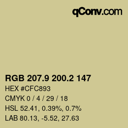 Color code: RGB 207.9 200.2 147 | qconv.com