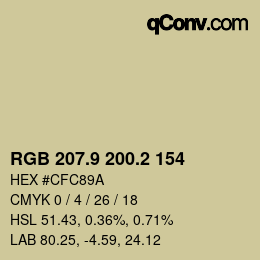 Color code: RGB 207.9 200.2 154 | qconv.com