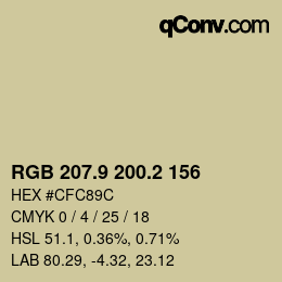 Color code: RGB 207.9 200.2 156 | qconv.com