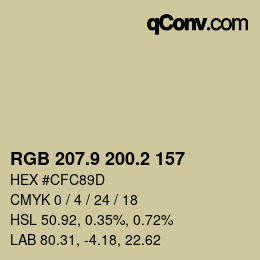 Color code: RGB 207.9 200.2 157 | qconv.com