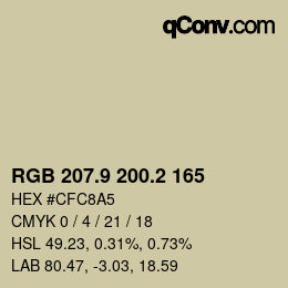 Color code: RGB 207.9 200.2 165 | qconv.com