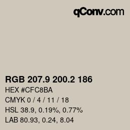 Color code: RGB 207.9 200.2 186 | qconv.com