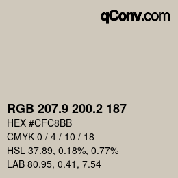 Color code: RGB 207.9 200.2 187 | qconv.com